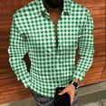 thumbnail image 5 of Txeol Men's Button Down Plaid Dress Shirts Long Sleeve Casual Lapel Checkered Shirt Fall Winter Fashion Clothes Green S, 5 of 9