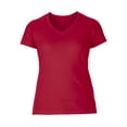 thumbnail image 2 of Baberdicy Women's T-Shirts Womens Summer Tops Casual Short Sleeve Tee Shirts Loose Solid Color V Neck Women's T Shirt Short Sleeves Womens Tops Red, 2 of 4