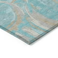 thumbnail image 5 of HomeRoots 589439 10 x 14 ft. Geometric Washable Indoor & Outdoor Rectangle Area Rug, Teal Blue, Aqua & Taupe, 5 of 5