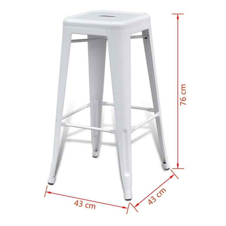 White steel bar discount stools