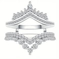 thumbnail image 2 of Gaspara Womens Sterling Silver Ring Enhancer Round Cut Real Moissanite Infinity Wrap Guard Ring, 2 of 5