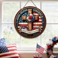 thumbnail image 5 of Independence Day Wooden Sign, Patriotic Star Wall Hanging, USA Flag Round Decor Plaque, Festival Hanging Board for Home, Porch, Door, Yard & 4th of July Celebration, 5 of 6
