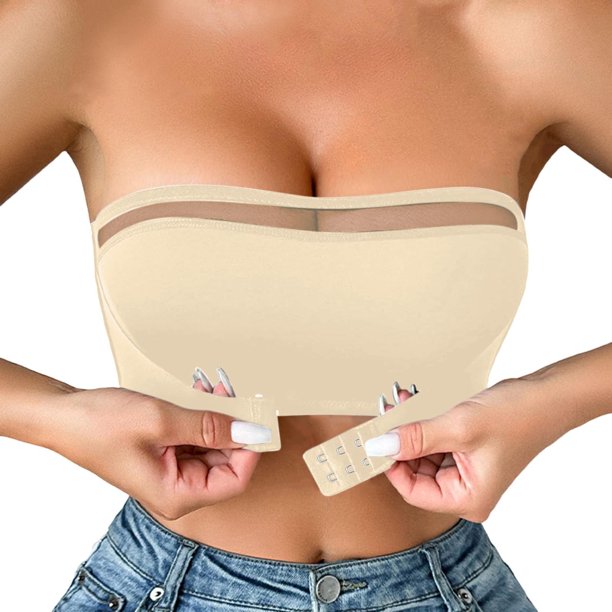 Sujetador sin tirantes con cierre delantero para mujer: cómodo sujetador para el día a día, diseño versátil, ideal para combinar con otras prendas y para todas las estaciones