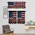 thumbnail image 5 of Kitchen Window Curtains Valance and Tier Set, Vintage American Flag Rod Pocket Tier Curtains and Valance 3 Piece Set, Shabby Red White Blue Stripe Star Window Treatment for Bedroom Living Room, 5 of 9