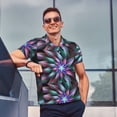 thumbnail image 3 of Kdxio Colored Abstract Print Men's Short Sleeve Polo Shirt,Midweight Men's Shirt, 3 of 6