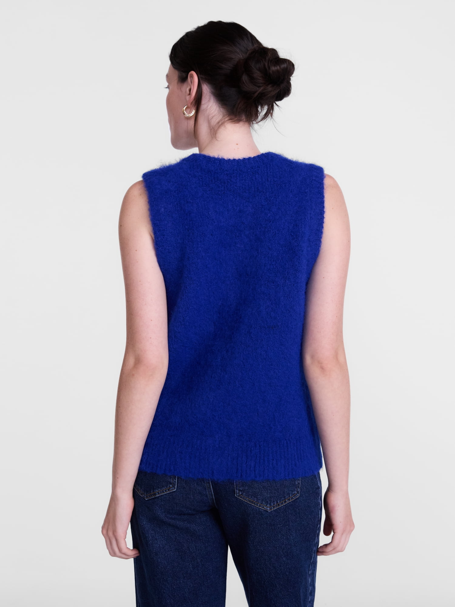 Scenario Women's and Women's Plus Button Front Textured Sweater Vest, Lightweight, Sizes XS-4X