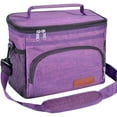 thumbnail image 6 of 17L Lunch Bag for Men/Women, Reusable Insulated Lunch Bag, Double Deck Leakproof Lunchbox for Work, Picnic, Beach, Lunch Tote Cooler Bag with Adjustable Shoulder Strap/Side Mesh Pocket, Purple, 6 of 8