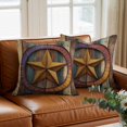 thumbnail image 3 of Retro Star Throw Pillow Cover Abstract Metal Stars Gradient Circle Wood Grain Cotton Linen Cushion Cover Throw Pillow Case with Invisible Zipper for Couch Sofa Bed Chair Car 26x26 Inch, 3 of 9