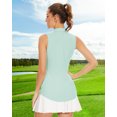 thumbnail image 3 of Women's Sleeveless Golf Polo Shirt 1/4 Zip Collared Tennis Workout Tank Top Quick Dry Athletic Shirt, 3 of 5