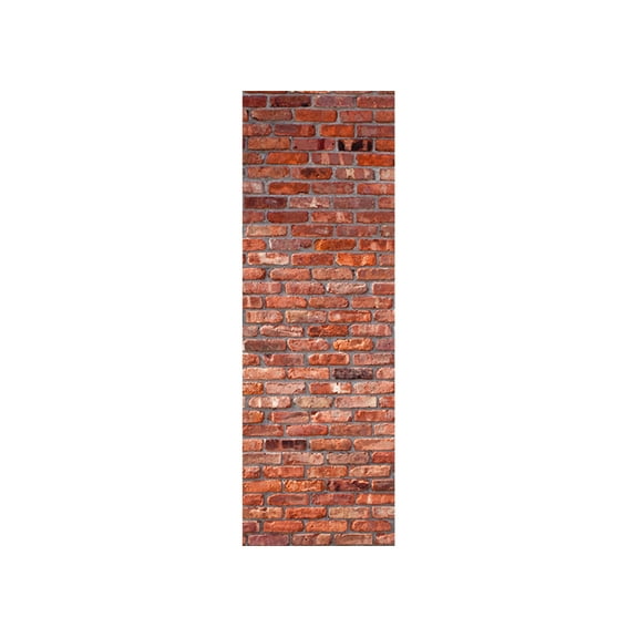 Dundee Deco's Rustic Red Orange Bricklane Wall Mural, 35 in X 106 in (27 sq ft.)