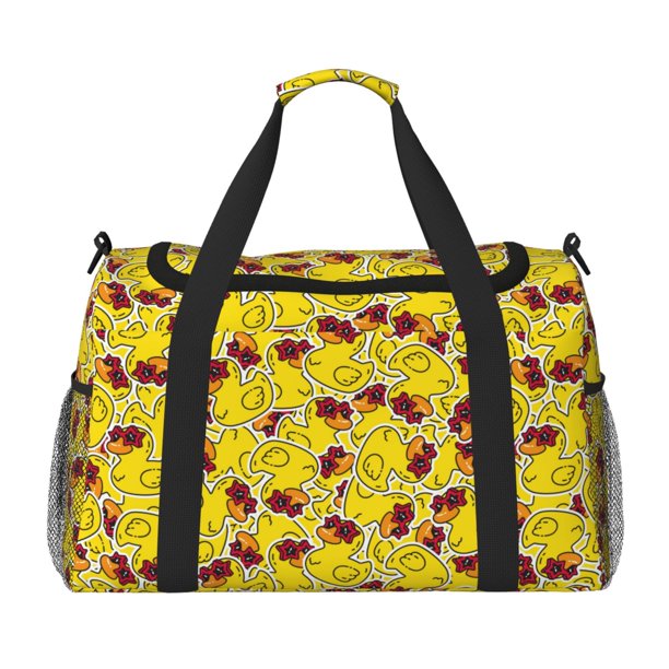 Disketp Duck with Star Sunglasses Bolsa de Viaje Tipo Duffle, Bolso de Mano para Fin de Semana para Mujer, Bolsa de Gimnasio Ligera para Hombre, Esencial para Viajes