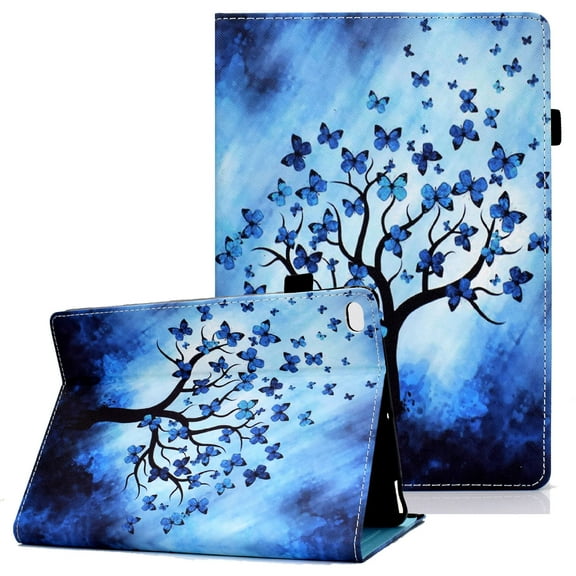 Allytech Case Fit for iPad Mini 5 2019(5th Gen 7.9 inch), iPad Mini 4/Mini 3/Mini 2/Mini 1st Gen Cover, Multi-Angle Viewing Stand [Auto Sleep/Wake] Shockporoof Folio Cover for iPad Mini,Butterfly Tree