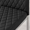 thumbnail image 4 of 6x Milan Black Chrome Hatched Faux Leather Dining Chairs, 4 of 6