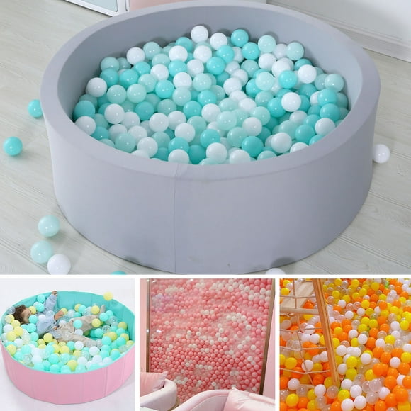 Lubelski 100Pcs Ball Pit Balls Thickened Eco-friendly Smooth Reusable Bite-resistant Hand-on Ability PE Material Macaron Color Pit Balls Kindergarten Toy