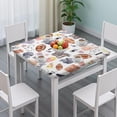 thumbnail image 3 of Colorful Rugby Game Items Pattern Square Fitted Tablecloth with Elastic Edge,Square Table Cover,Washable Elastic Table Cover for Home Kitchen Party Decor 36"x36", 3 of 6
