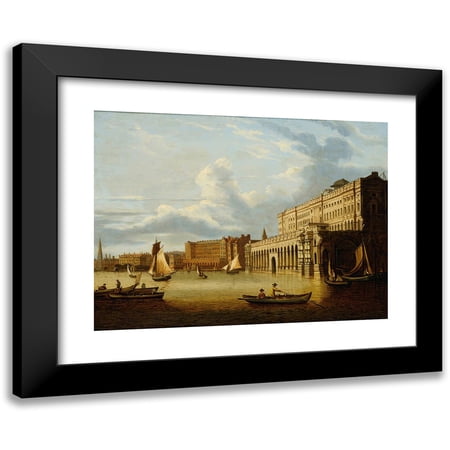 Follower Of Sir John Dean Paul 14x11 Black Modern Framed Museum Art Print Titled - Somerset House