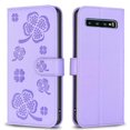 thumbnail image 1 of Flip Case for Samsung Galaxy S10 Clover Flower Multi-color Card Slots Holder Kickstand Wallet Pu Leather, 1 of 5