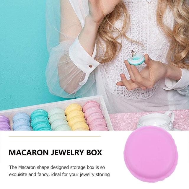 KONTONTY 12Set Cute Macaron Mini Storage Case Assorted Color Resin Portable Item Organization for Women