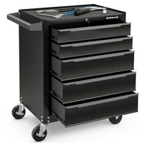 Gymax Rolling Steel Tool Chest 5-Drawer Tool Storage Cabinet Central Keyed Locking System