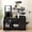 Black, variant on Cat Tree with Litter Box Enclosure, 50.6" Cat Tower & Condo with Double Door Lateral Storage Cabinet, Heavy Duty Wooden Cat Furniture with Sisal Scratching Posts, Soft Hammock, Perch, Black