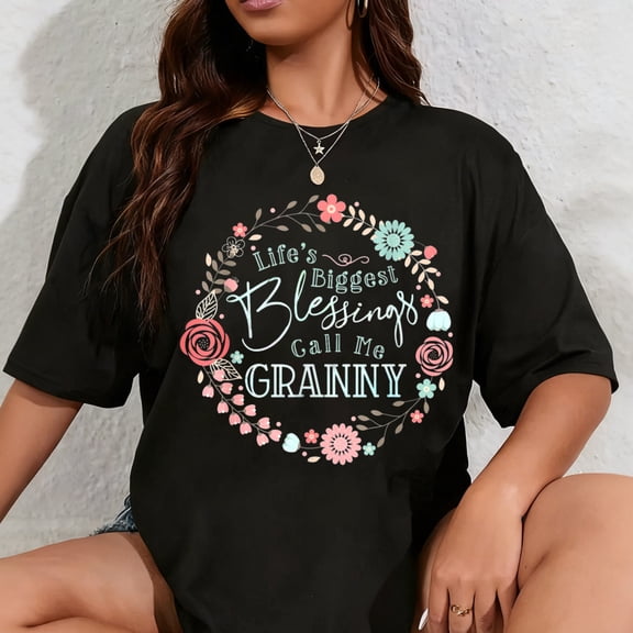 100% Cotton Cute Granny T-Shirt Grandmother Shirt Granny Tee T-Shirt