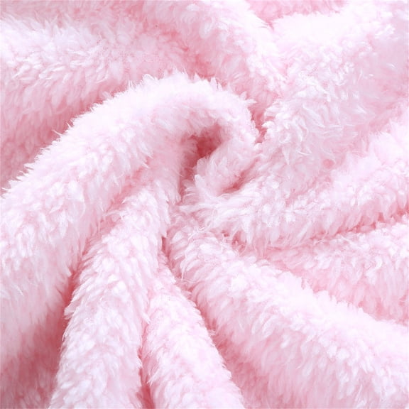 Vedolay Girl's Blazer jackets Girls Fall Winter Casual Fuzzy Outwear Loose Coat with Pockets,Pink 18-24 Months