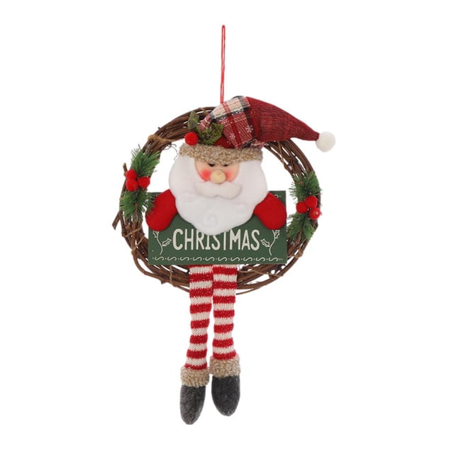 navideña para puerta, adorno colgante para pared, regalos, muñeca de dibujos animados, decoración colgante con de ratán de Yotijar Guirnalda de Navidad