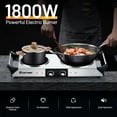 Costway Electric Hot Plate Ceramic Double Burner 1800W Infrared Cooktop w/Handle