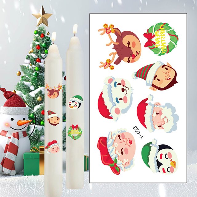 onlyliua ¡ Artículos En Liquidación! Pegatinas En Agua Forma de Muñeco de Nieve y Vela Navideña, Temáticas En Actividad, Decoración En Velas de Humor, Pegatinas En Agua Ultralivianas, Pegatinas Lumin