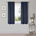 thumbnail image 5 of Superior Shimmer Blackout Curtains, Rod Pocket, Set of 2, 26" X 63", Navy Blue, 5 of 5