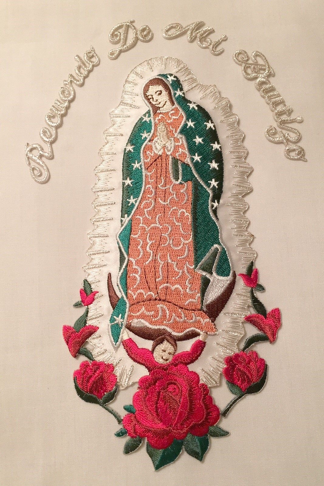 CF3728 Christening Baptism Gifts Guadalupe Virgin Mary Embroidered Iron On Patch