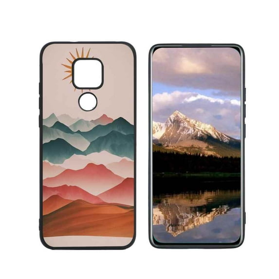 Compatible with Moto G Play 2021 Phone Case, Mountains-sun11 Case Men Women, Flexible Silicone Shockproof Case for Moto G Play 2021