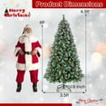thumbnail image 3 of Goplus 6.5ft Pre-Lit Christmas Tree, Artificial Hinged Xmas Tree with 420 Warm-White LED Lights, 8 Lighting Modes, 909 Branch Tips, Red Berries & Pinecones, for Holiday Party Office Home Decor, 3 of 16