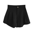 thumbnail image 3 of Ulitacool Summer Shorts For Women Elastic High Waisted Wide Leg Flowy Shorts Pleated Dressy Shorts Trend Wear L Black, 3 of 3