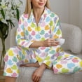 thumbnail image 6 of Pajama Sets for Women 2 Pcs, Colorful Rubber Duck Button Down Long Sleeve Sleepwear Lounge PJ Sets, 6 of 6
