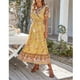 thumbnail image 3 of Vestido Con Dobladillo Suelto, Vestido Largo De Verano Tejido De Poliéster Para Vacaciones En La Playa Para Uso Diario Para Mujeres ANGGREK Amarillo S, 3 of 8