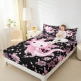 thumbnail image 4 of Manfei Kawaii Axolotl Bed Sheets Queen,Ocean Animal Bedding Queen Size,Pink Flower Sakura Sheet Set Queen For Girl,Microfiber Bedroom Decoration,4-Piece, 4 of 7