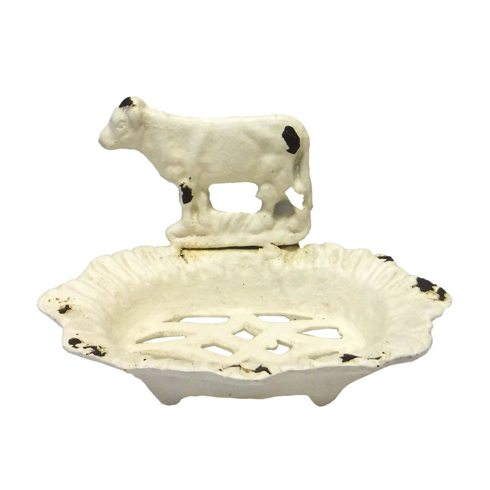 Vintage Farmhouse Style Cast Iron Cow Soap Dish