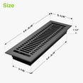 thumbnail image 4 of Naiture Louvered Floor Register, Contemporary Style Stainless Steel with Damper or Lever, Duct Size 4" X 14" (Overall Size 5-1/4" X 15-5/8"), Black Finish, 4 of 10