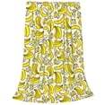 thumbnail image 2 of Fotbe Banana Manta de Franela Acolchonada con Estampado, Súper Suave y Esponjosa, Extra Grande para Sofá, Cama, Uso Todo el Año-50"x40", 2 of 7