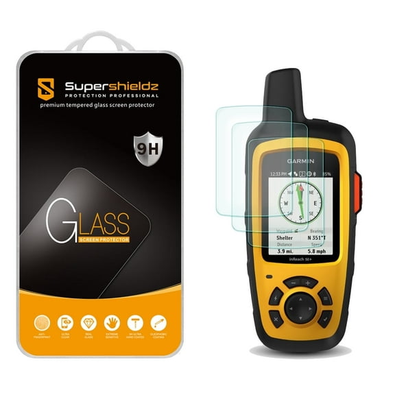 [3-Pack] Supershieldz for Garmin inReach SE  / inReach Explorer  Plus Tempered Glass Screen Protector, Anti-Scratch, Anti-Fingerprint, Bubble Free