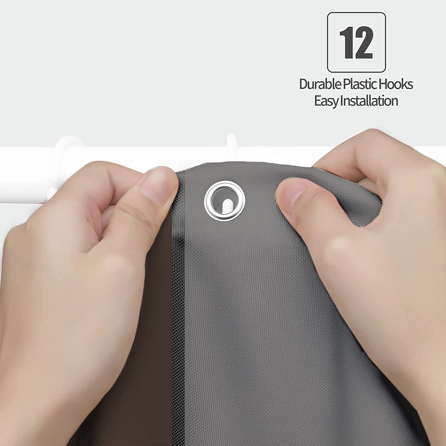Brown Shower Curtain Modern Bathroom Accessories Decor Black Gray White Shower Curtain Set with 12 Hooks 72x72 Inches