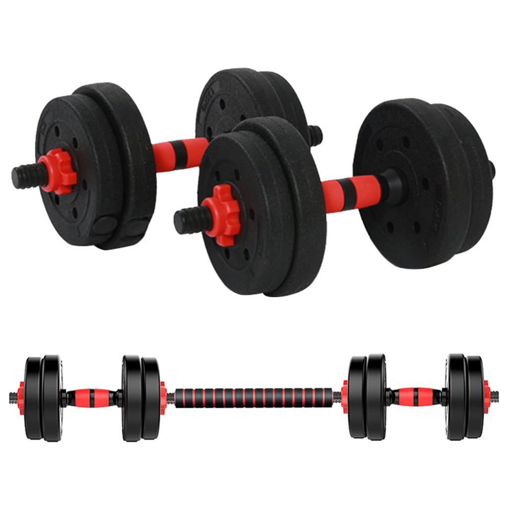 40KG Dumbbells Barbell Gym Weight Lifting Adjustable Free Weight 2 in1 Fitness 