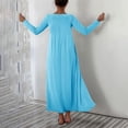 thumbnail image 6 of Ruimatai Women's Plus Size Casual Loose Fit Long Sleeve Round Neck Pocket Dress, Comfortable Solid Color Maxi Dress for Everyday Wear, 6 of 7