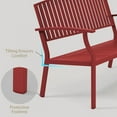 thumbnail image 6 of GONICHA Outdoor Bench,Weatherproof Aluminum Patio Garden Bench for Park Yard Deck Entryway,Rose Red, 6 of 6