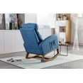 thumbnail image 4 of Luccalily Rocking Accent Chair, Upholstered Glider Chair with Fabric Padded Seat and Solid Wood Base, Armchair with Side Pocket for Nursery,Modern Design for Living Room, Bedroom, 4 of 11