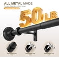 thumbnail image 2 of Extendable Heavy Duty Curtain Rod 32-240 Inches - Adjustable Tension Rod for Wide Windows, Black Space-Saving Design with Brackets (1 Pack), 2 of 8