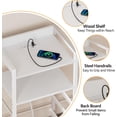 thumbnail image 6 of White Nightstand with 5 Storage Drawer, Tall Dresser for Bedroom with Led Light and Charging Station, Side Table Nightstand for Closet, Fabric Bins, Metal Frame, Wood Shelf(White), 6 of 16