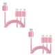 thumbnail image 2 of Tholdsy Cable de carga USB 3 en 1 tejido de nailon tipo C Cable de datos Cable de carga para 1,2 M Cable Micro USB rosa dorada 2piezas, 2 of 6