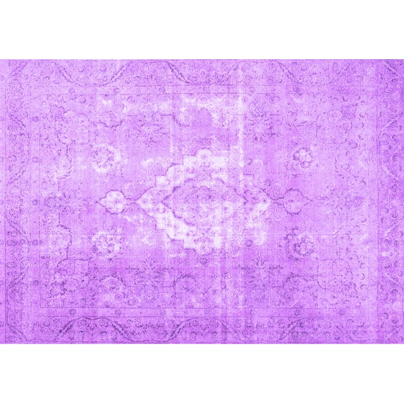 Ahgly Company Indoor Rectangle Abstract Purple Contemporary Area Rugs, 8' x 12'